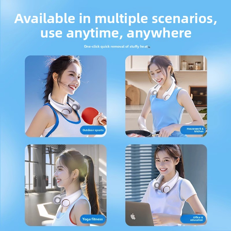 Portable USB Rechargeable Hanging Neck Fan